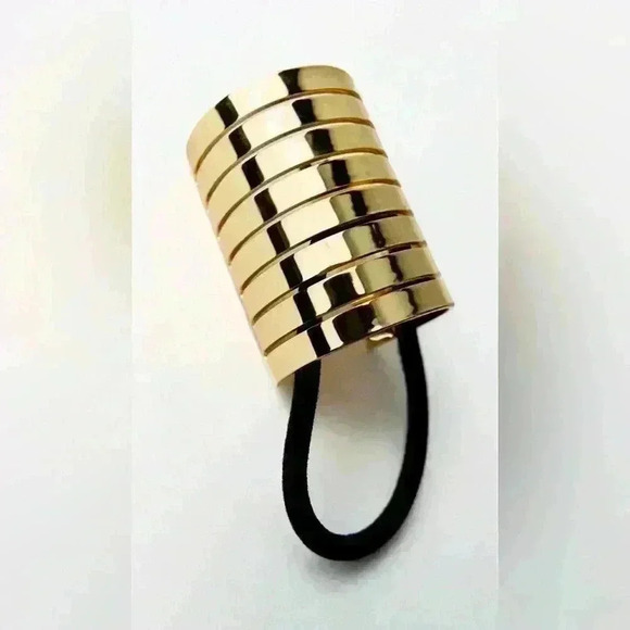 ??Zara hair tie metallic stripe main image 4